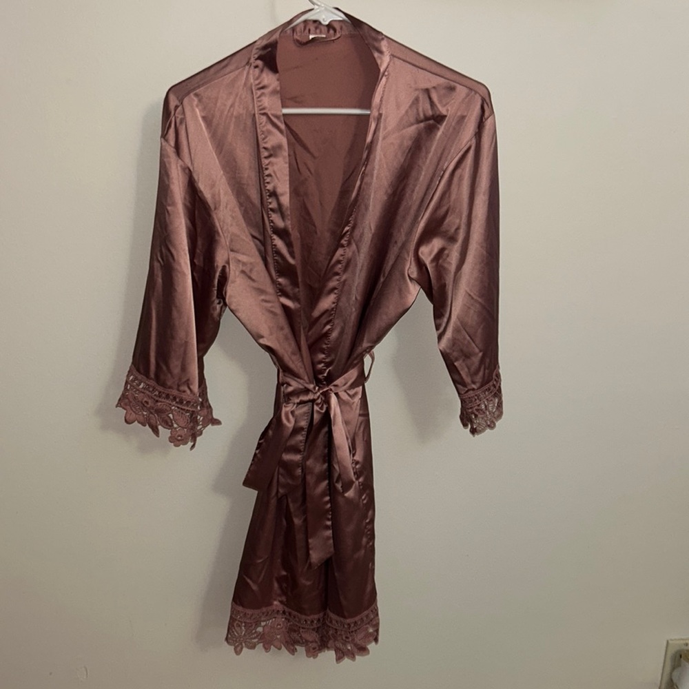 Rose/Blush SILKY BRIDESMAID ROBE